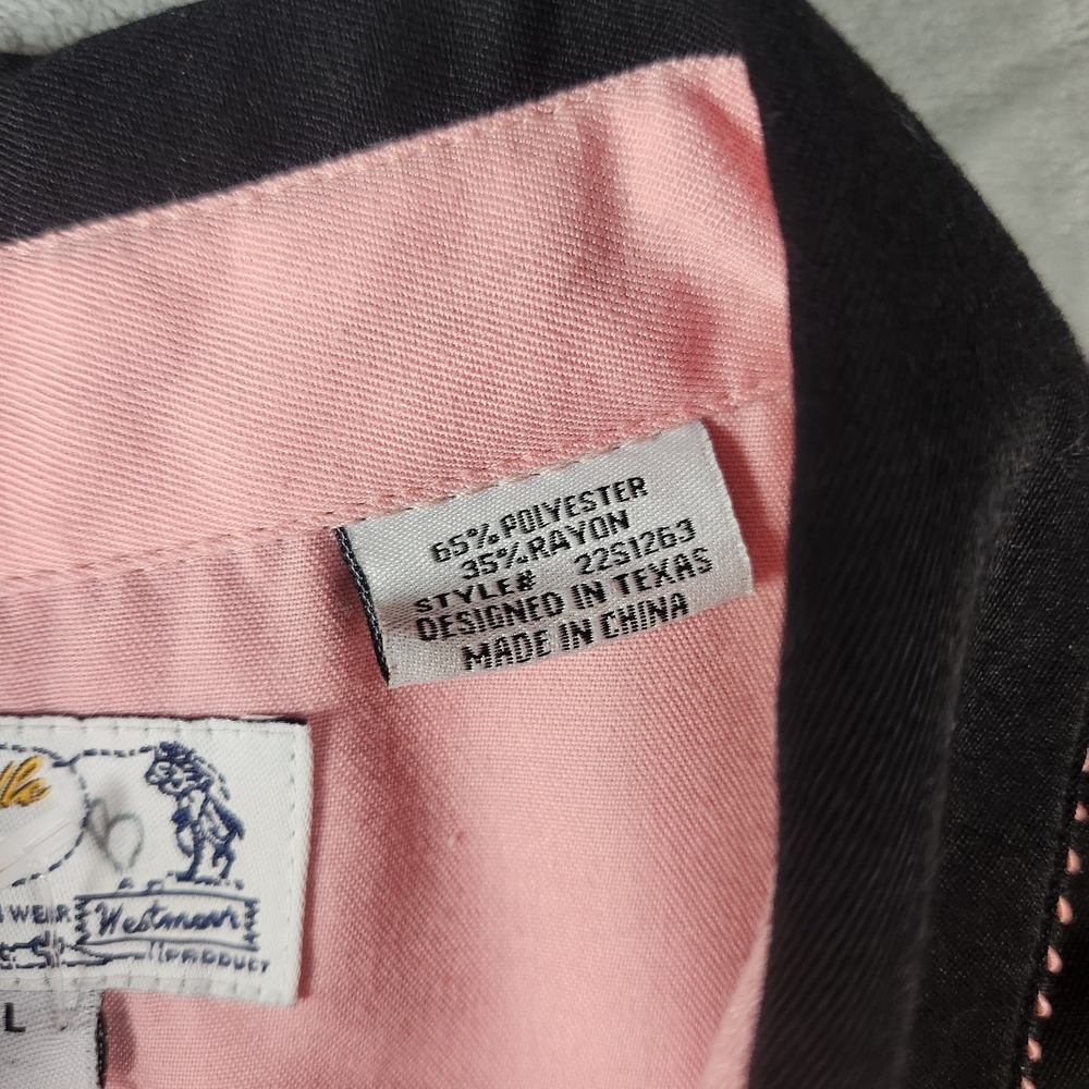 Panhandle Slim Western Shirt Womens L Pink Floral Rose Pearl Snap Cowgirl - Picture 3 of 10